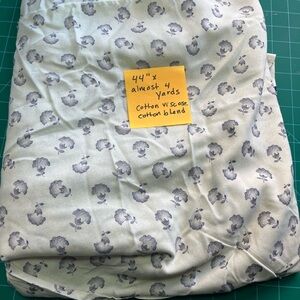 White Fabric with Blue Flower Print